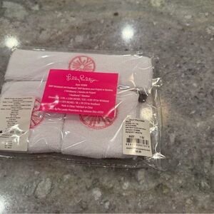 Lilly Pulitzer White Wristbands with Pink Citrus Design